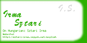 irma sztari business card